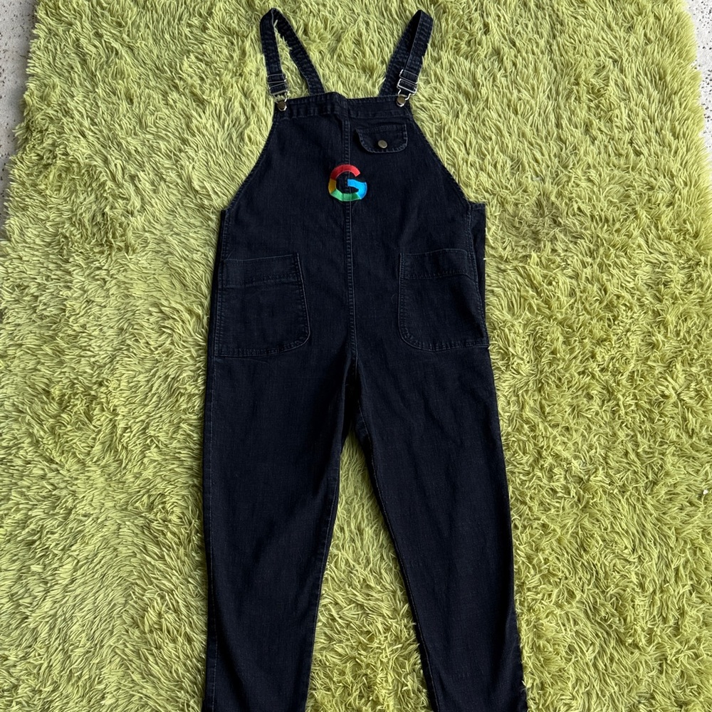 Women's Dark Blue Denim Google Overalls Medium/Large